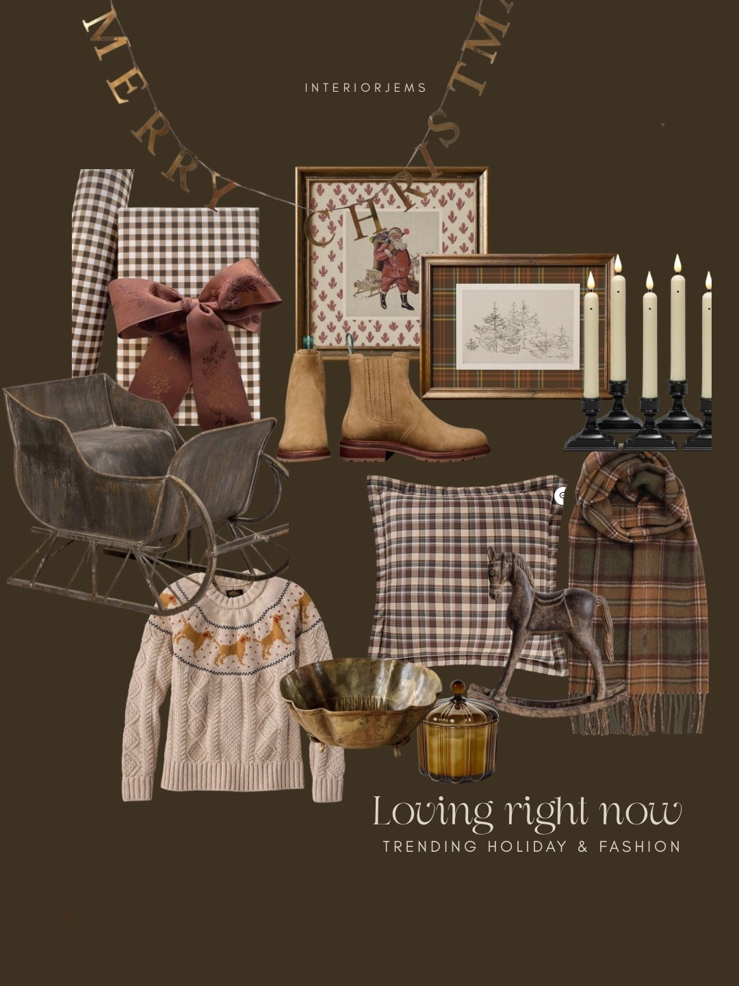 Holiday Inn fashion I’m loving right now, nostalgic sweater, holiday style, throw pillow, plaid pillow, wool blanket, Christmas, candles, Christmas candle, tree lights, holiday art, Etsy art, vintage style decor from Etsy, brown gift, wrap, oversized outdoor sleigh

#LTKHome #LTKHoliday #LTKGiftGuide
