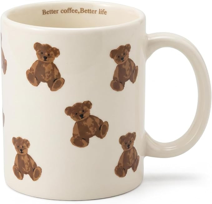 Teddy Bear Mug Cute Vintage Ceramic Coffee Mug for Women Girls | Amazon (US)