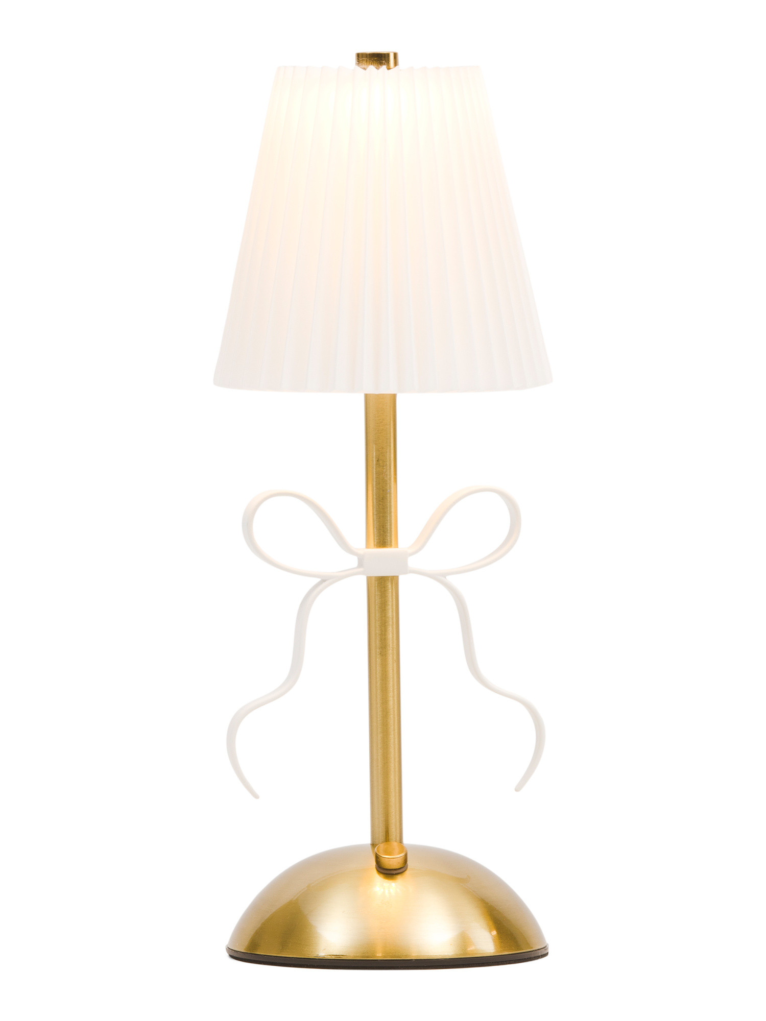 4.5x11 Fluted Shade Rechargeable Tabletop Lamp With Bow Accent | Lighting | Marshalls | Marshalls