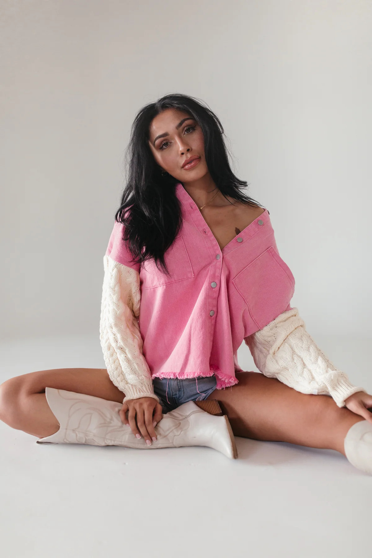 Cable Knit Sleeve Shacket | The Post