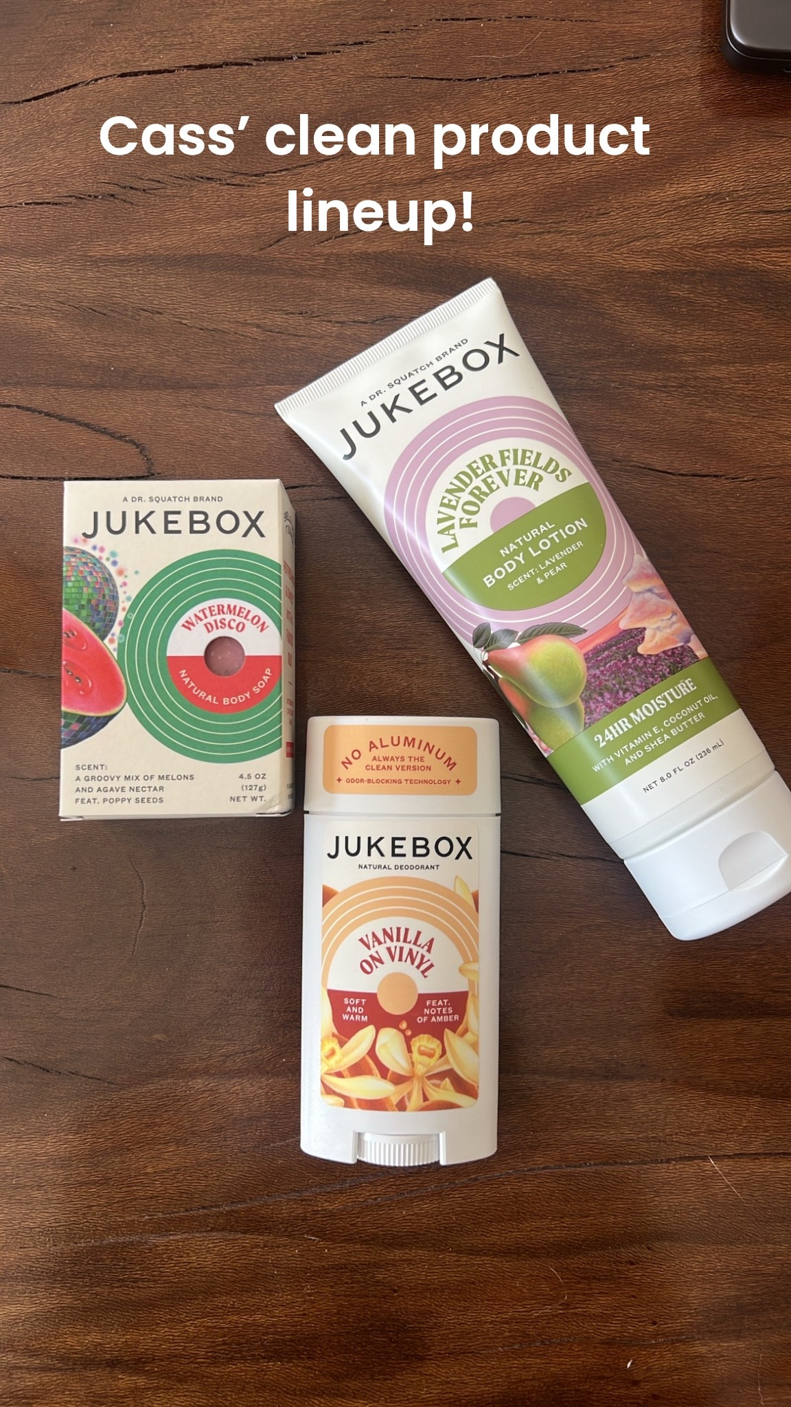 Two years ago Alexa got me to make the switch from chemical deodorant to a natural one and introduced me to Jukebox! We love this brand and use them for our deodorant, soap, and lotion needs. The ingredients are clean, and the scents are actually long lasting (which sometimes isn’t the case with natural products). Here’s my fave scent lineup!  

#LTKHome #LTKBeauty #LTKFamily