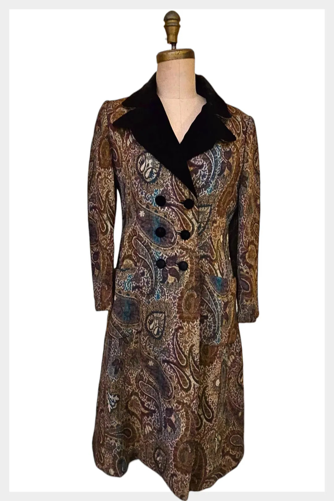 Vintage 70s Tapestry Velvet Coat | Edwardian Style, Size Small - Etsy | Etsy (US)