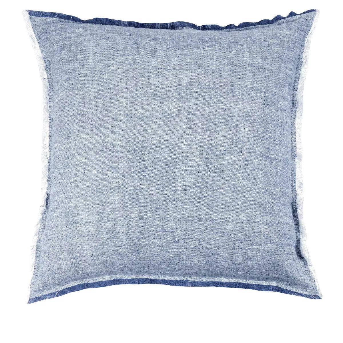 Chambray Blue Fringe Blue Linen Pillows | Target