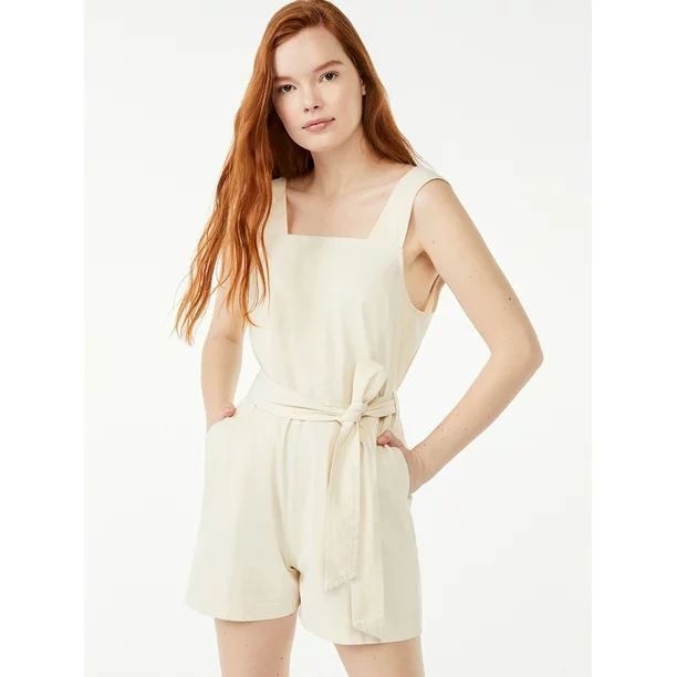 Free Assembly Women's Strappy Romper | Walmart (US)