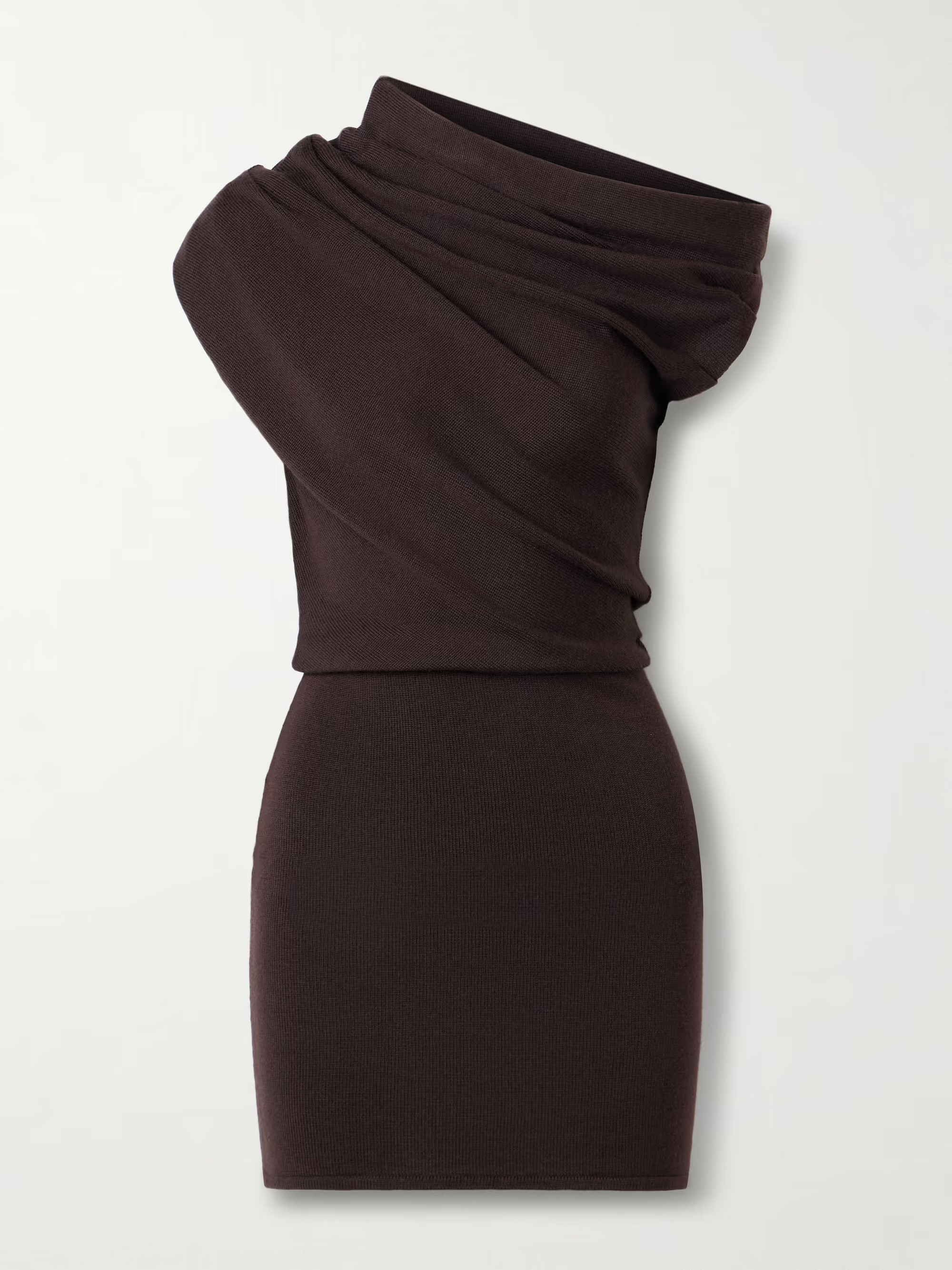 Mabel off-the-shoulder draped wool mini dress | NET-A-PORTER (US)
