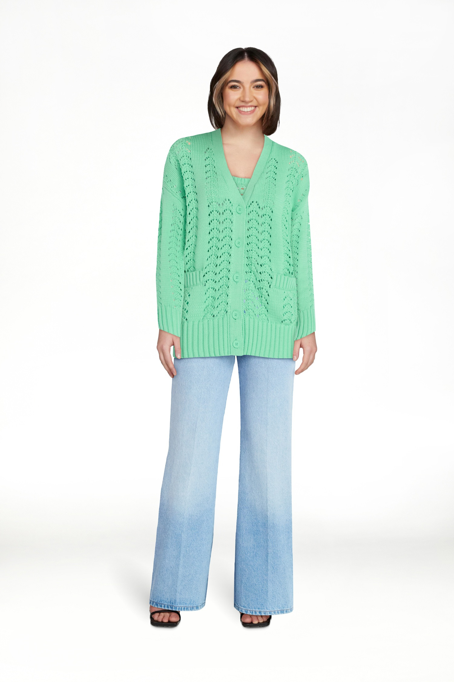 Scoop Women’s V Neck Sweater Cardigan, Midweight, Sizes XS-4X | Walmart (US)