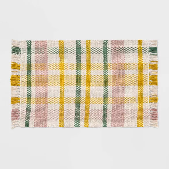 34" x 20" Woven Multi Plaid Rug - Threshold™ | Target
