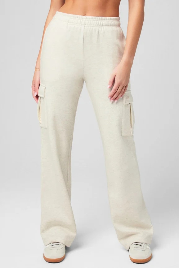 Cozy Fleece Wide Leg Cargo Sweatpant | Fabletics