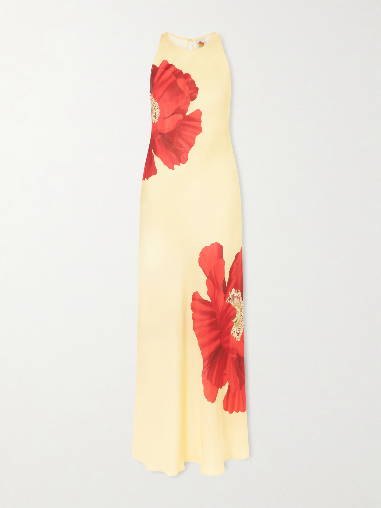 Farm Rio - Floral-print Satin Maxi Dress - Yellow | NET-A-PORTER (US)