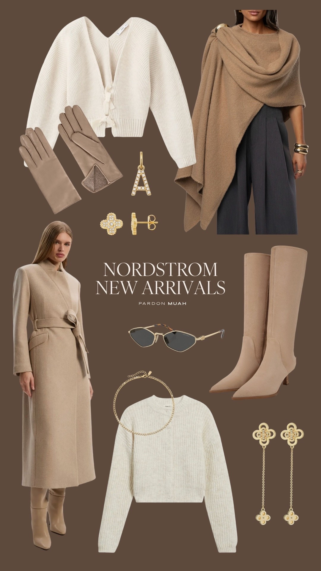 new at Nordstrom, sweater, gloves, draped, knee high boots, earrings, designer, jewelry, gold, sunglasses, coat

#LTKHoliday #LTKGiftGuide #LTKdayinmylife