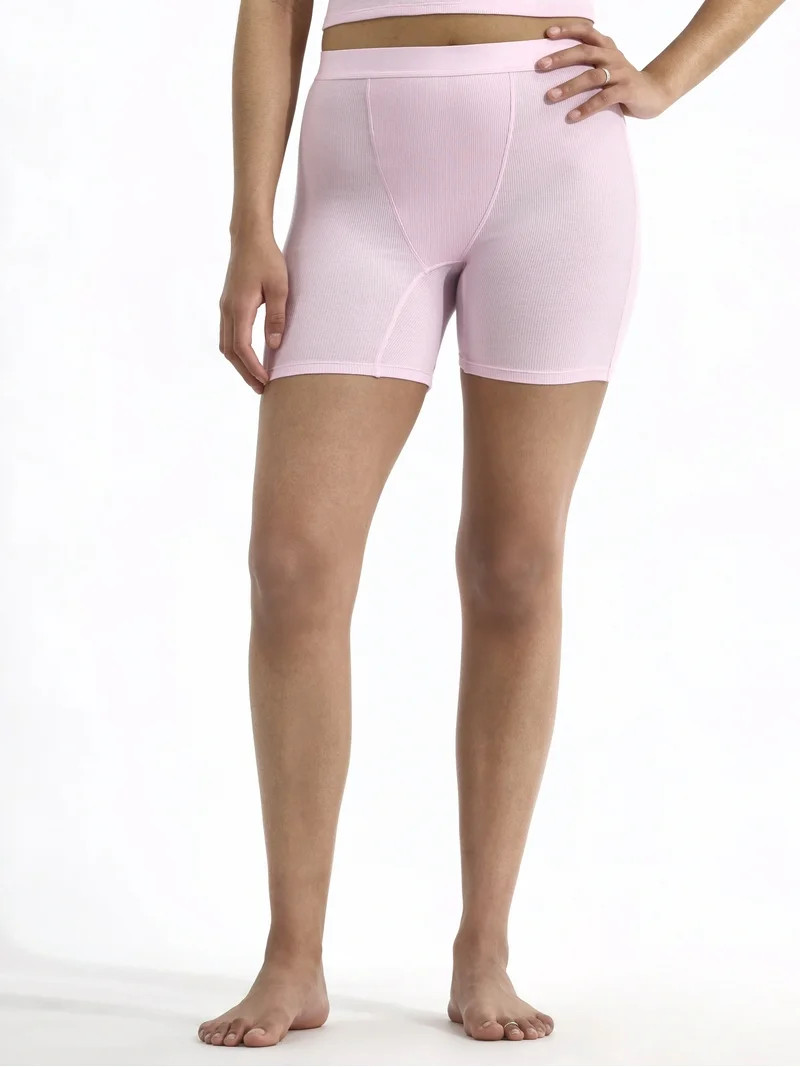 No Boundaries Women's Cotton Ribbed Boxer Short, Sizes XS - 3XL | Walmart (US)