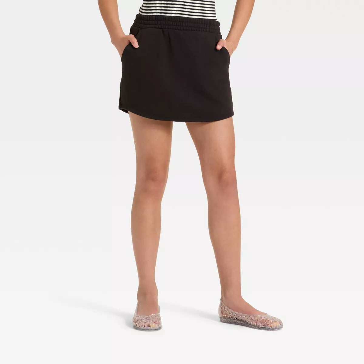 Girls' Fleece Skort - art class™ Black M | Target