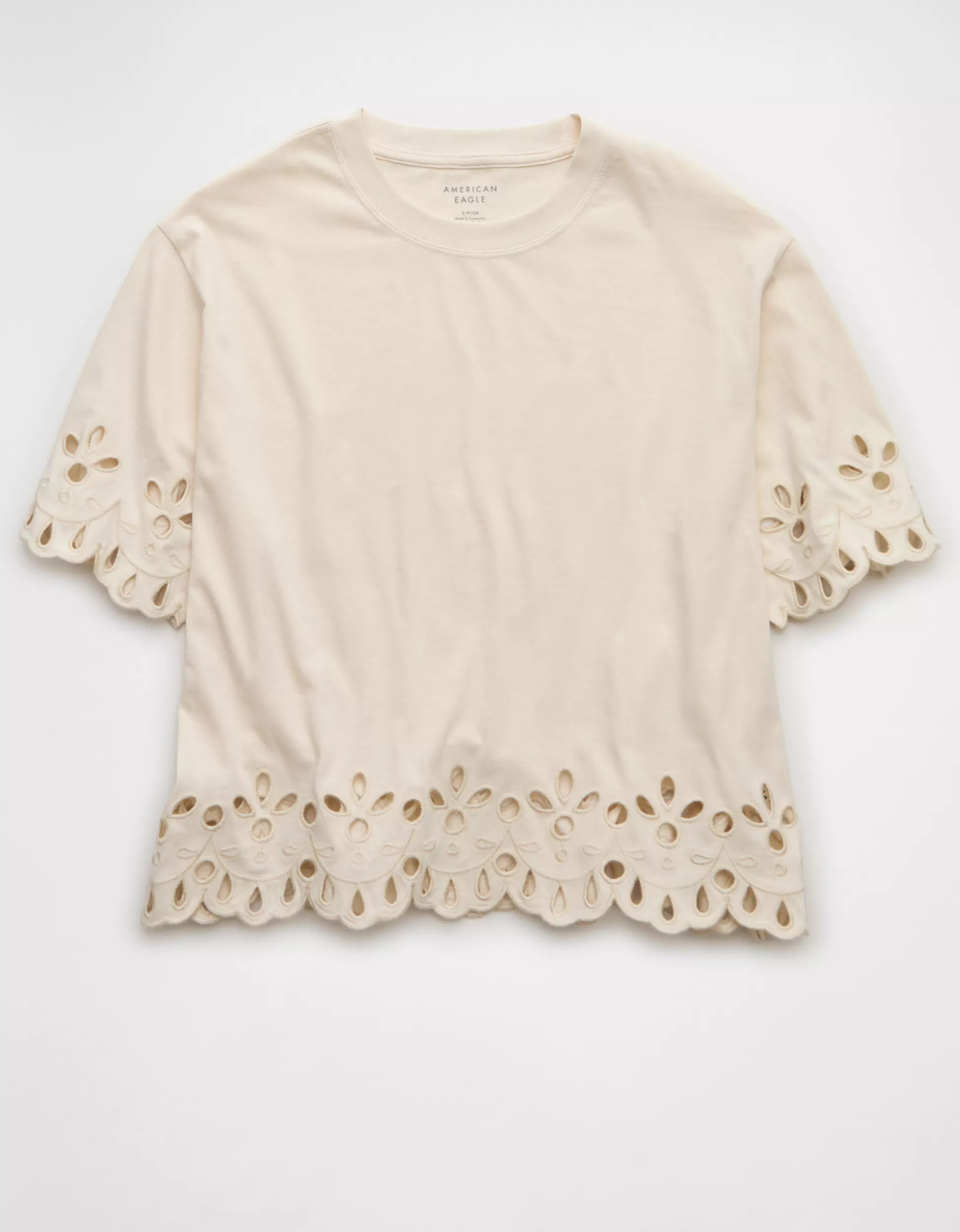 AE Boxy Eyelet T-Shirt | American Eagle Outfitters (US & CA)