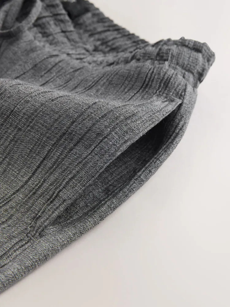 Grey Tie Waist Wide Leg Trousers with Wool | Next US