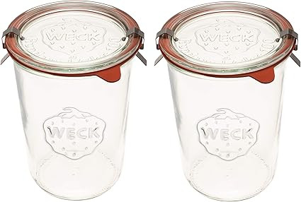 Weck Canning Jars 743 - Weck Mold Jars made of Transparent Glass - Eco-Friendly Canning Jar - Sto... | Amazon (US)