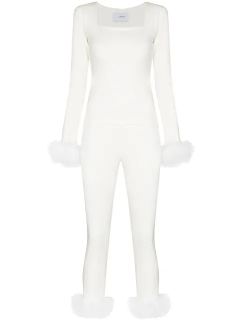 Sleeper The Weekend feather-trim Pajama Set - Farfetch | Farfetch Global