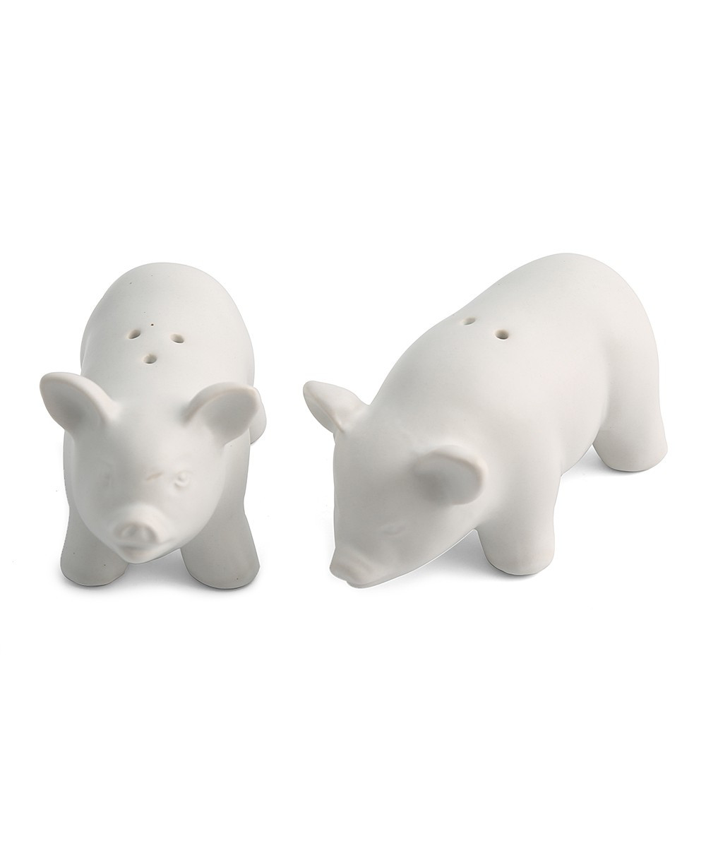 Thirstystone Salt and Pepper Shakers White - White Pig Ceramic Salt & Pepper Shakers | Zulily