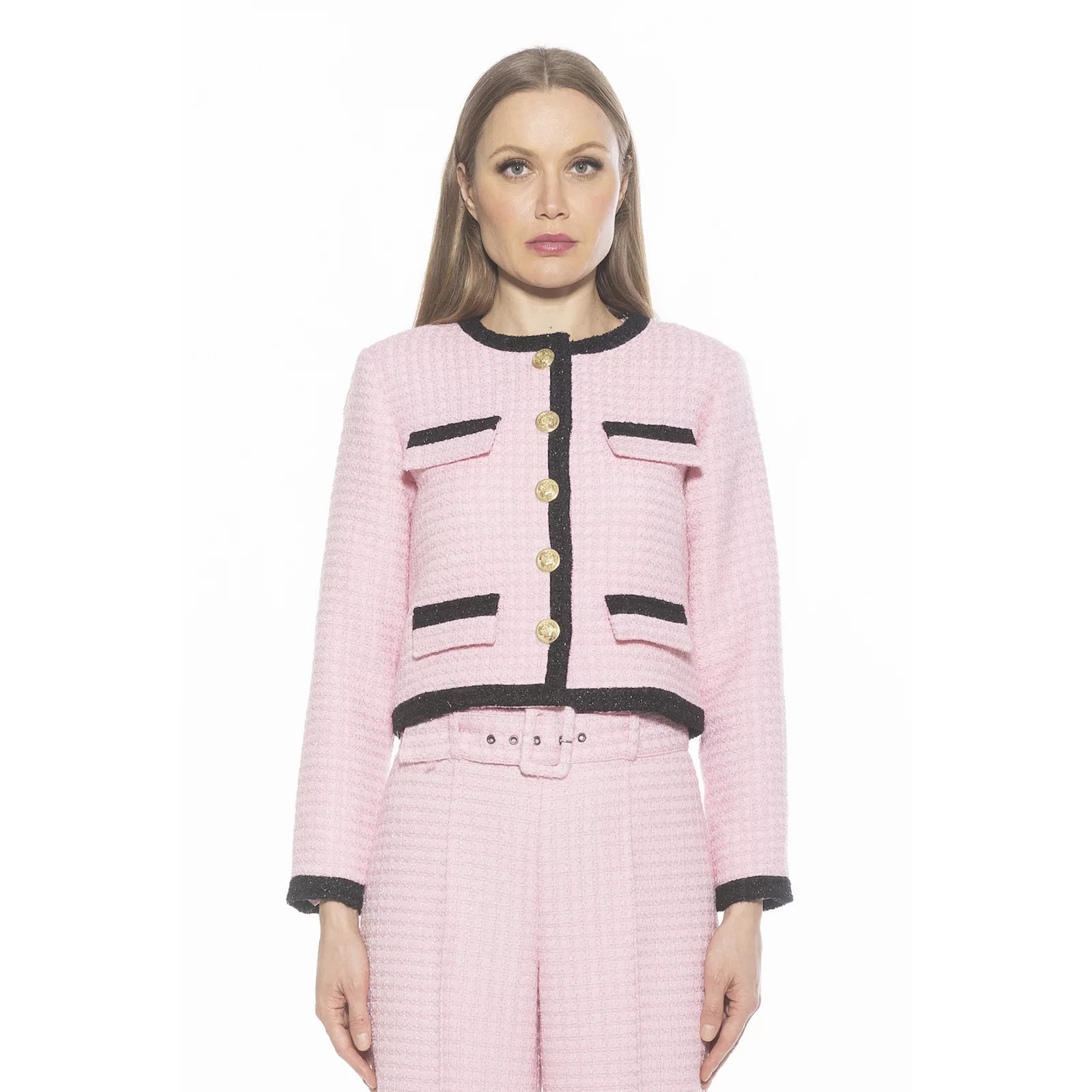 Women's ALEXIA ADMOR Rose Tweed Crewneck 3/4” Sleeve Jacket | Kohl's