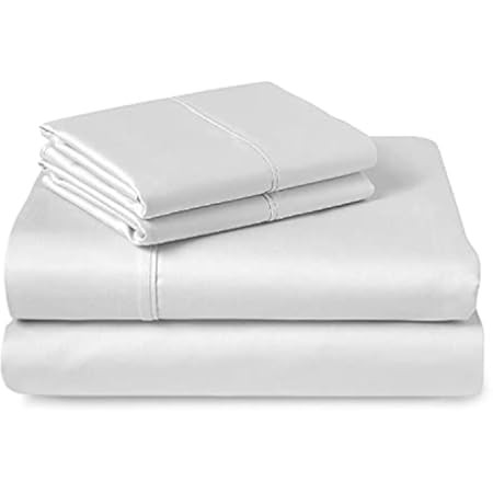 100% Organic Cotton Queen Sheets, 4-Piece Bed Sheets for Queen Size Bed Percale Weave Ultra Soft Bes | Amazon (US)