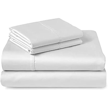 100% Organic Cotton Queen Sheets, 4-Piece Bed Sheets for Queen Size Bed Percale Weave Ultra Soft Bes | Amazon (US)