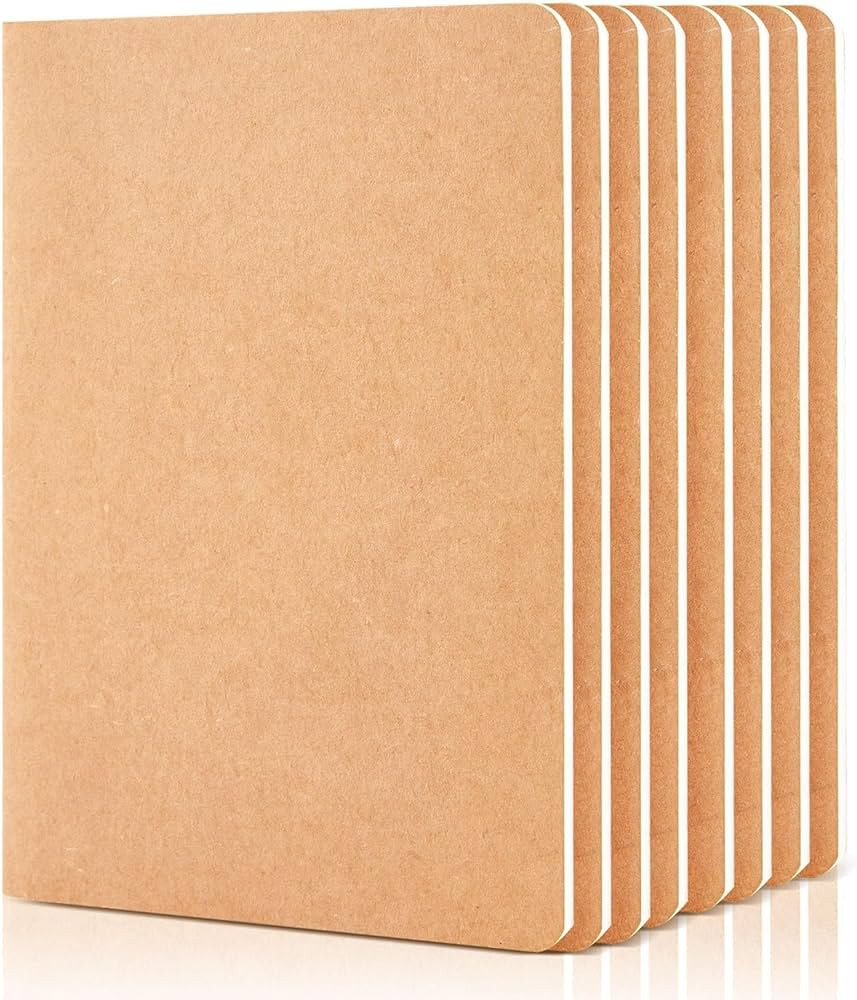 feela 8 Pack Unlined Kraft Paper Notebooks, Blank Journal Note Pad for Drawing Writing, Small Ske... | Amazon (US)