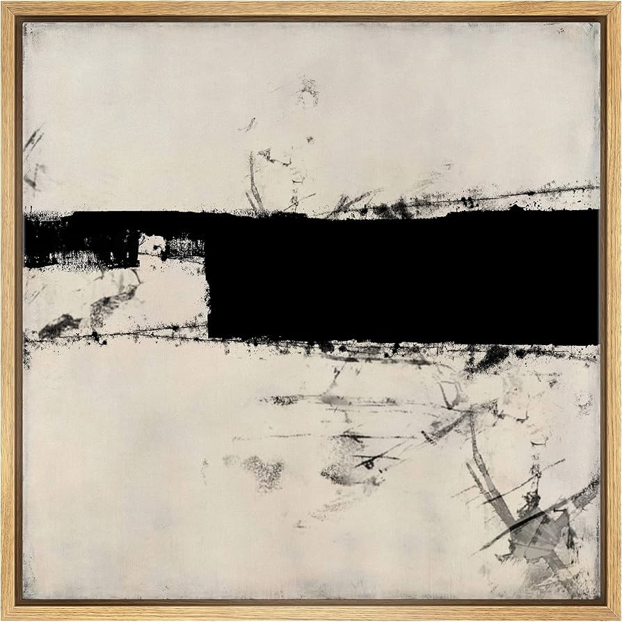 SIGNWIN Framed Canvas Print Wall Art Dark Grunge Industrial Paint Strokes Abstract Shapes Illustr... | Amazon (US)