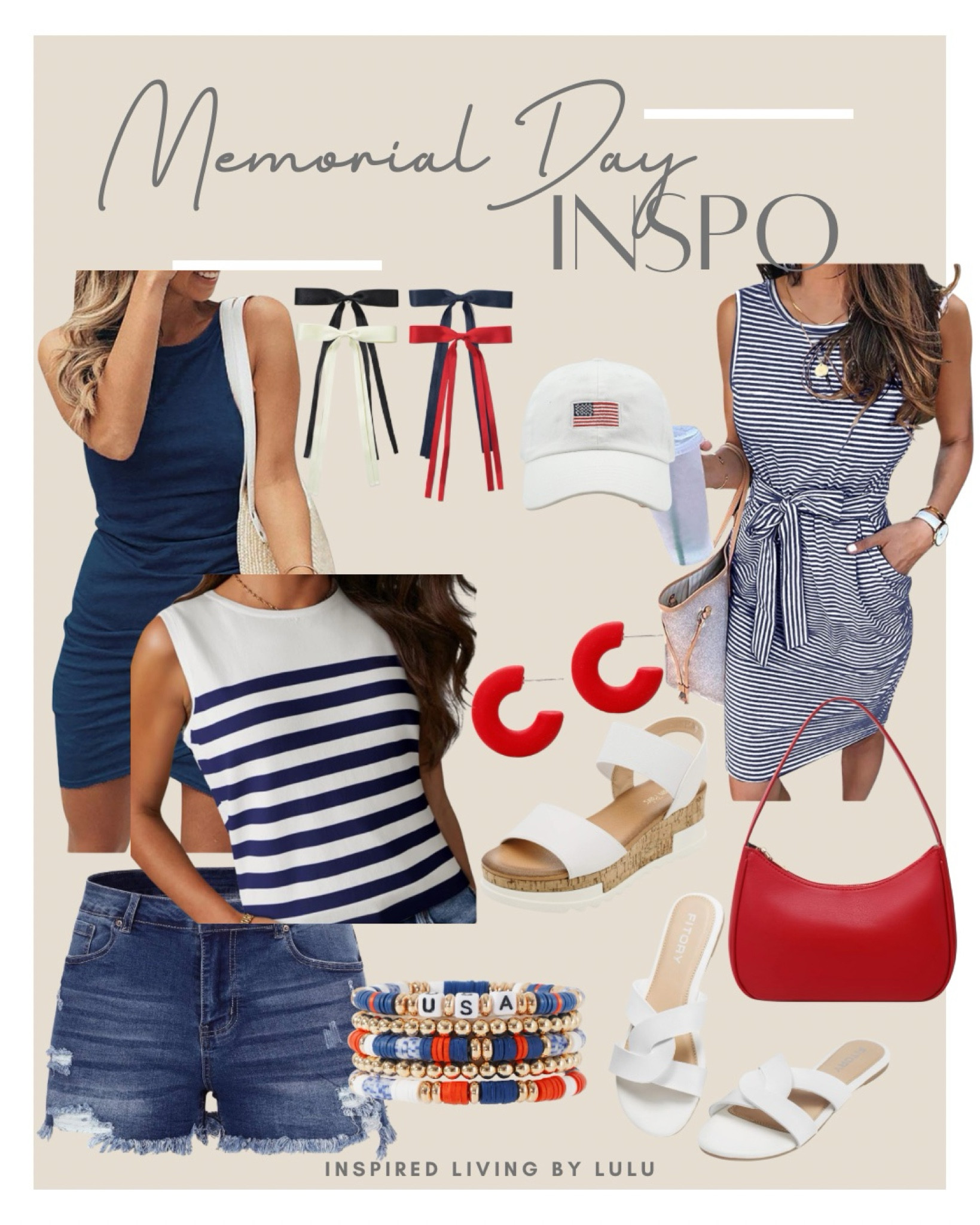 Embrace patriotic flair with these stylish Memorial Day outfit ideas from Amazon - festive red, white, and blue dresses, tops, and accessories perfect for backyard BBQs and beach celebrations.

#LTKStyleTip #LTKSeasonal #LTKTravel