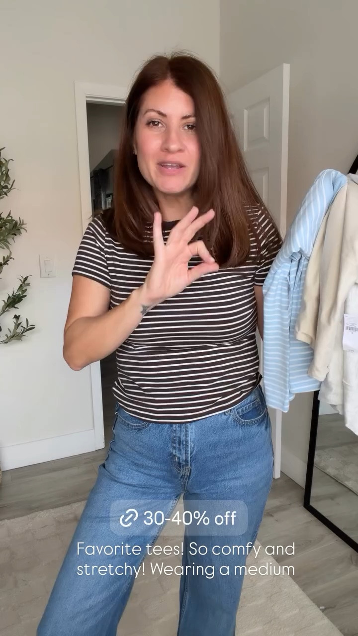 Favorite tees! So comfy and stretchy! Wearing a medium