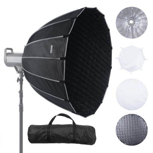 VEVOR Parabolic Softbox, 33 in / 850 mm, Quick Release and Quick Fold, Lightweight and Portable, Universal Bowens Mount, 4 Lighting Effects, Fits for Professionoal Photography, Daily Filming | Amazon (US)