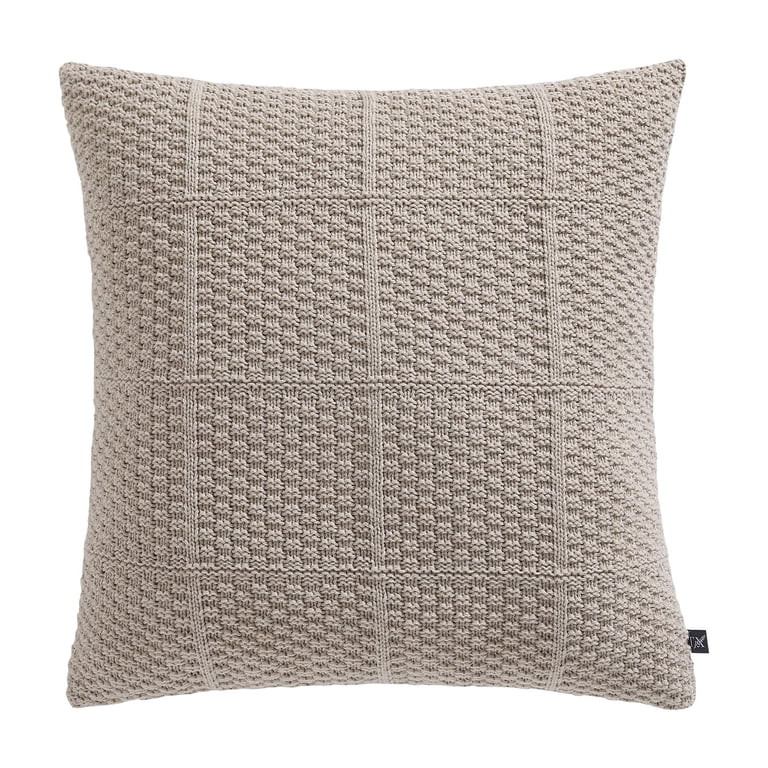 My Texas House 22" x 22" Kelsey Taupe Acrylic Knit Decorative Pillow | Walmart (US)