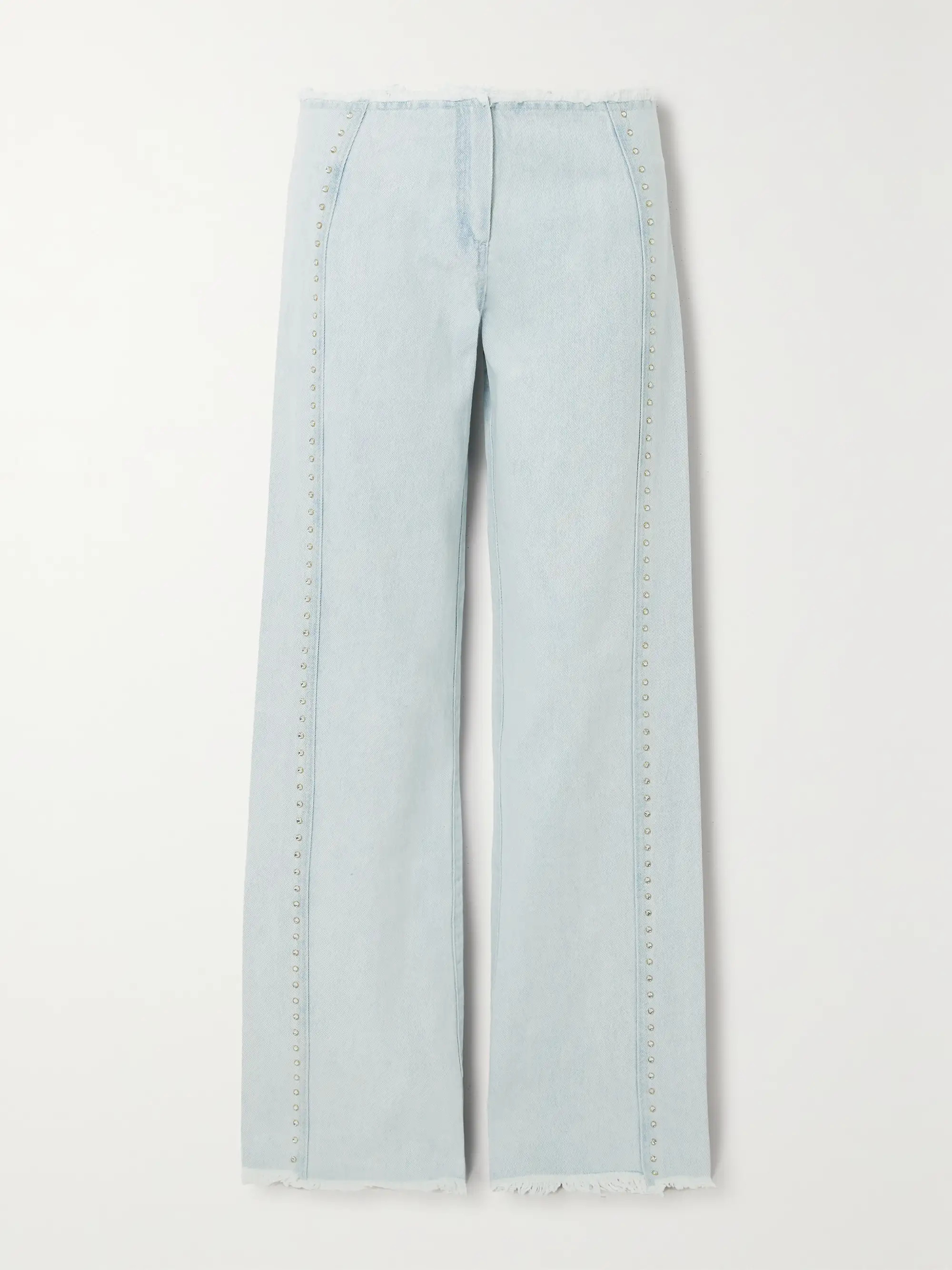 Giny frayed embellished high-rise wide-leg jeans | NET-A-PORTER (UK & EU)