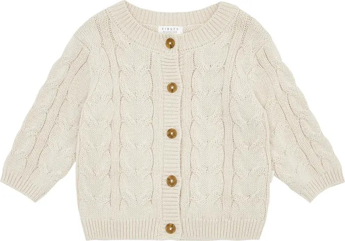 Petit Lem Organic Cotton Cable Stitch Cardigan | Nordstrom | Nordstrom