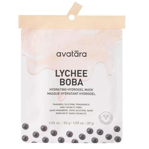 Avatara Lychee Boba Hydrogel Mask, Facial Masks Skincare Essential, 2-Piece Cooling & Hydrating Skin Care Mask with Multi-Berry Blend Boosting Antioxidant Defense, 30 g, 1-Pack | Amazon (US)