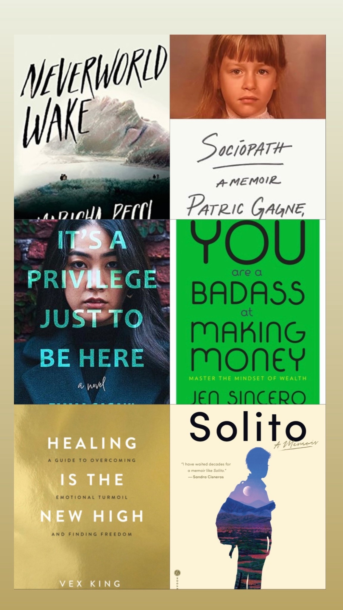 Books I read in 2025! 

Neverworld Wake ⭐️⭐️⭐️⭐️ really unique story, easy read. 

Sociopath ⭐️⭐️⭐️ wasn’t 100% sure how much of this book to believe. It was a memoir written by an apparently, incredibly self aware, sociopath. 

It’s a Privilege Just to be Here ⭐️⭐️⭐️ really hard for me to get in to. 

You are a Badass at Making Money ⭐️⭐️⭐️ great concept, wasn’t obsessed with the book. Thought it had too much fluff.  

Healing is the New High ⭐️⭐️⭐️⭐️⭐️ normally don’t love self help books, but this one was a super easy read and even took some great tips from it to apply to apply to my life. 

Solito ⭐️⭐️⭐️⭐️ a memoir about a child who travelled illegally from El Salvador to America and the incredible people who helped a long the way  

books, reading 