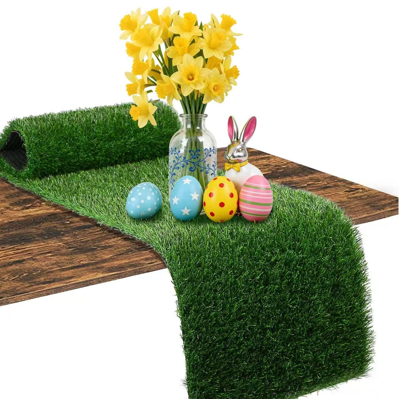 XLX TURF Artificial Grass Table Runner 72 Inches for Easter Golf Party Decorations - Green Fake G... | Amazon (US)