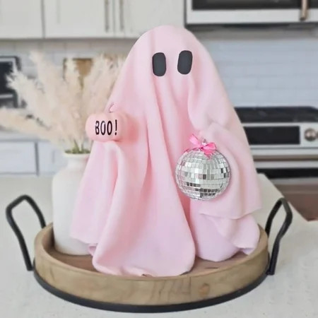 Pink Ghost Halloween Decorations – DIY Pink Ghost Decor with Pink Bow, Halloween Ghost Table Centerpiece, Spooky Pink Halloween Decor for Halloween Decor Indoor Home Kitchen Office | Walmart (US)
