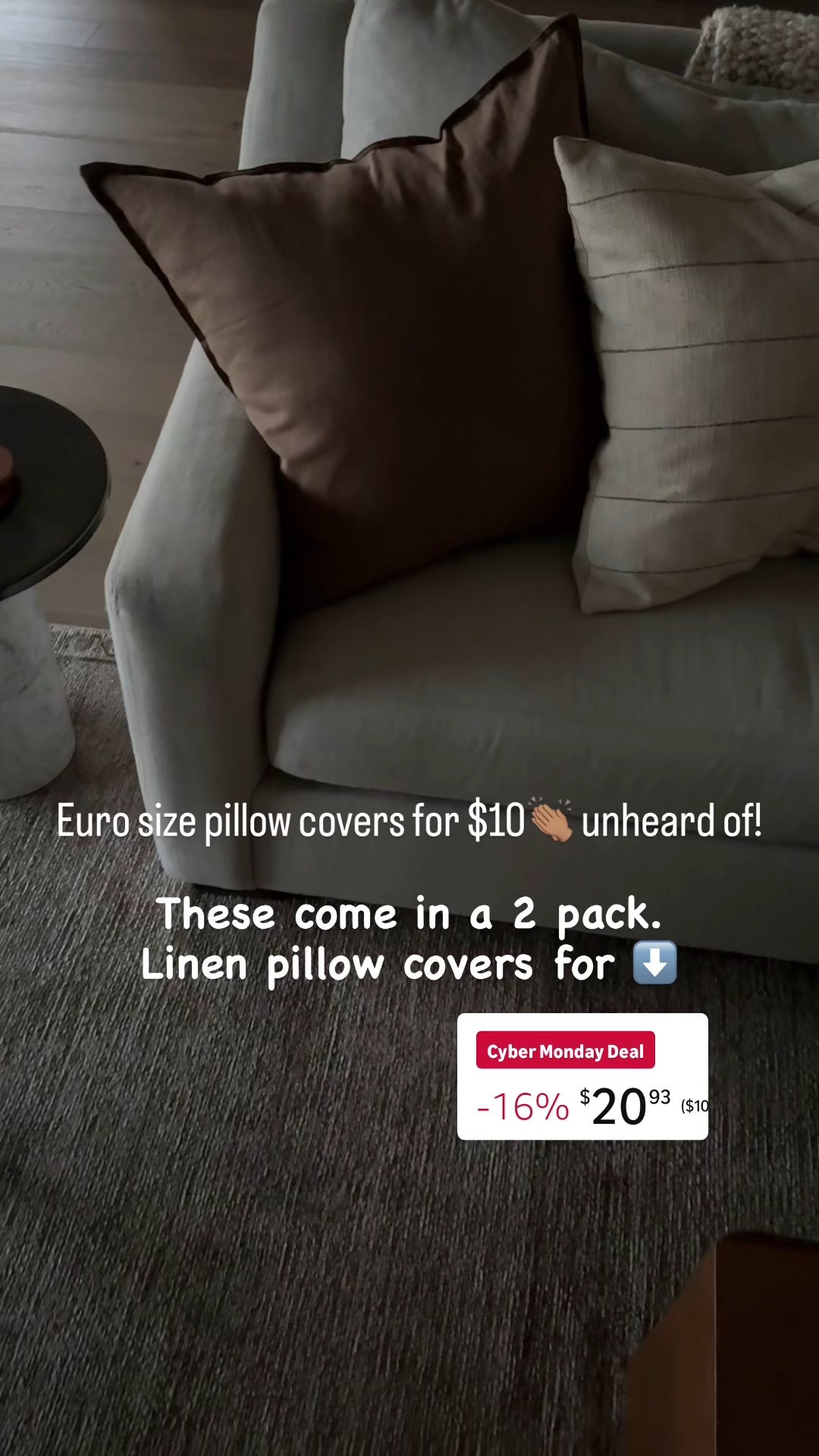 Quality linen pillow covers on major deal! I’m sharing the euro size, 24x24 and you get two for around $10 each. Tons of colors and sizes available. I’ll be grabbing these for my bed as well. 
Linked exact inserts as well! Design tip: always get 1 size bigger insert. I have the 26x26

#LTKSaleAlert #LTKCyberWeek #LTKHome