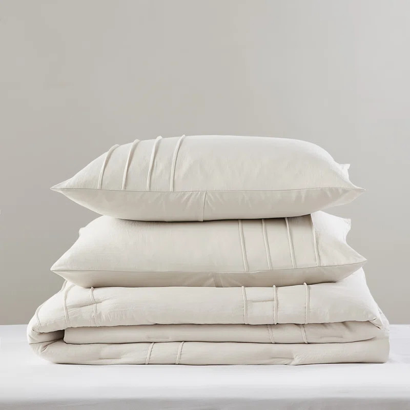 Harris Pinch Pleated Soft Washed Boho Comforter Set | Wayfair North America