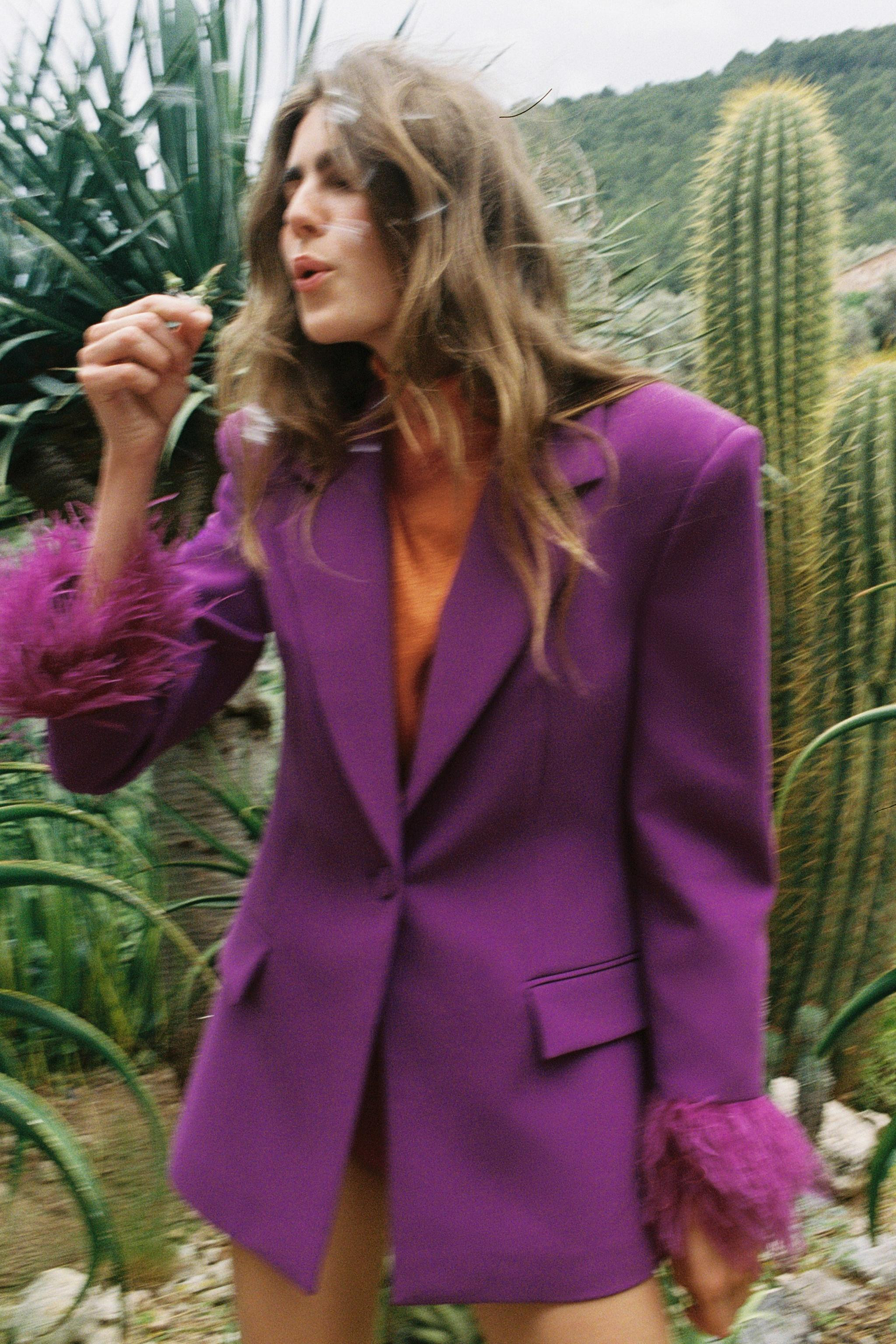 FEATHER CUFF SHOULDER PAD BLAZER | Zara US