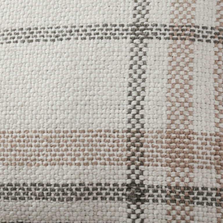 My Texas House 20" x 20" Ophelia Taupe Plaid Cotton Decorative Pillow - Walmart.com | Walmart (US)