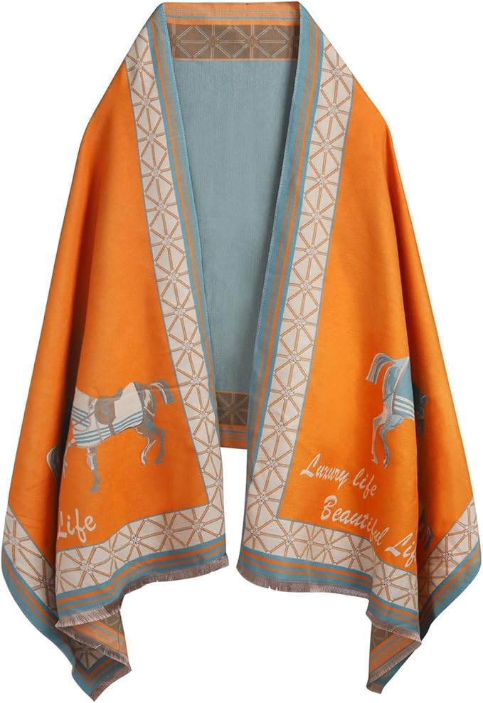 EXTREE Scarfs for Women Pashmina Silky Shawl Wrap for Evening Dressing Horse Scarf Blanket Open F... | Amazon (US)