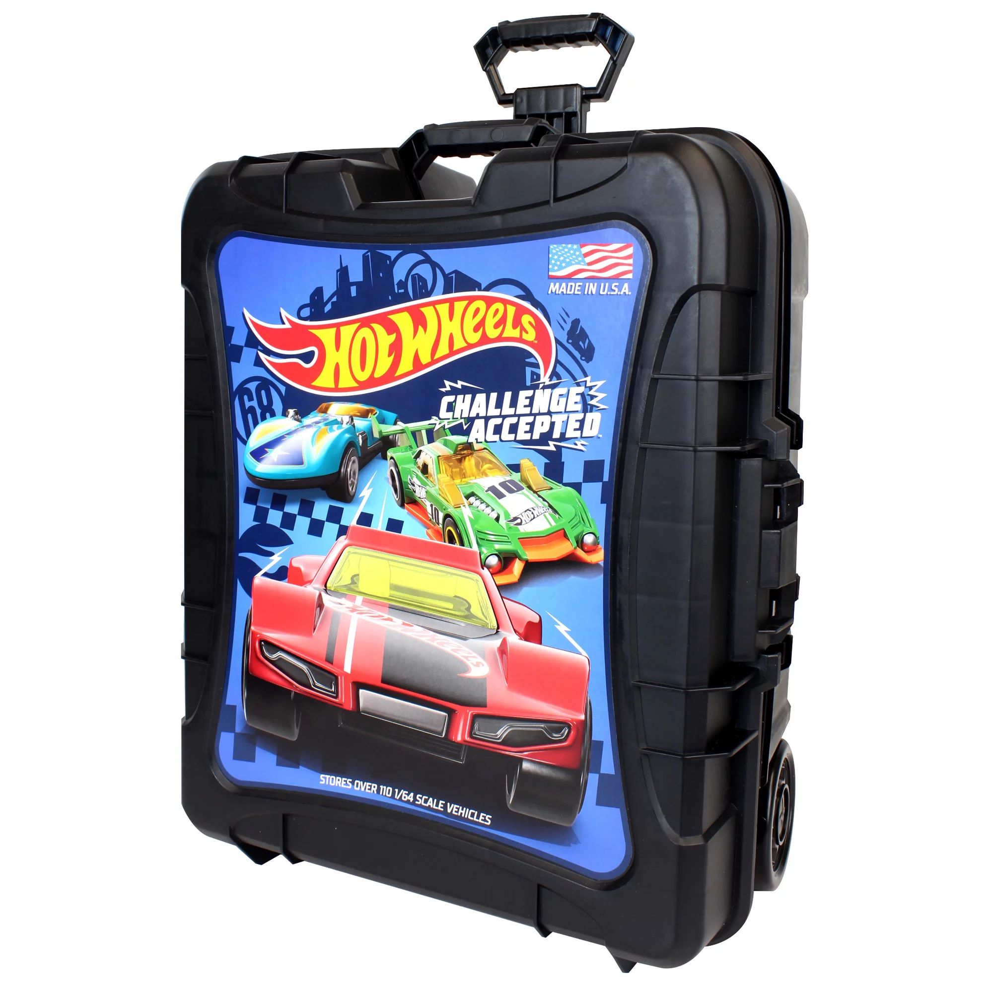 Hot Wheels 110 Vehicle Playsets Plastic Carrying Case in Black, for Child Ages 3+ | Walmart (US)