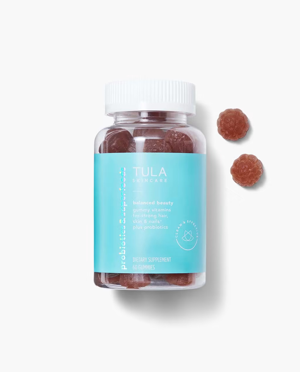gummy vitamins for strong hair, skin &amp; nails plus probiotics (60 count) | Tula Skincare