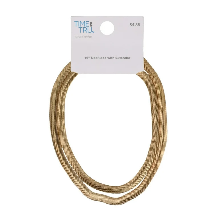Gold Double Layer Snake Chain Necklace | Walmart (US)