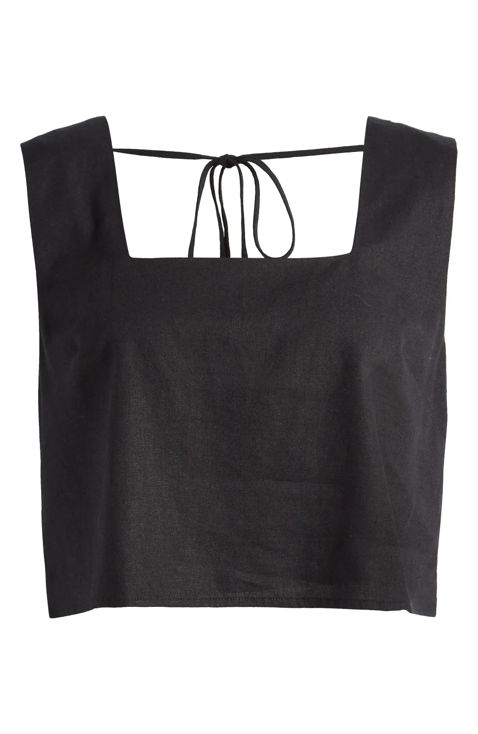 Square Neck Linen Blend Tank | Nordstrom