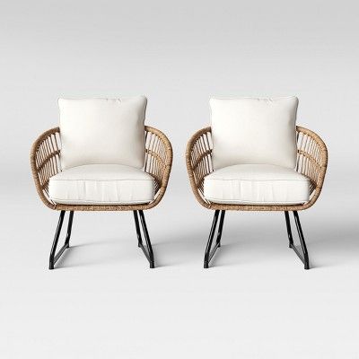 Southport 2pk Patio Club Chair Linen - Opalhouse&#8482; | Target