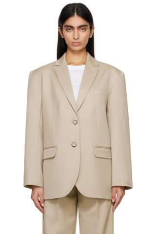 Taupe Quinn Blazer | SSENSE