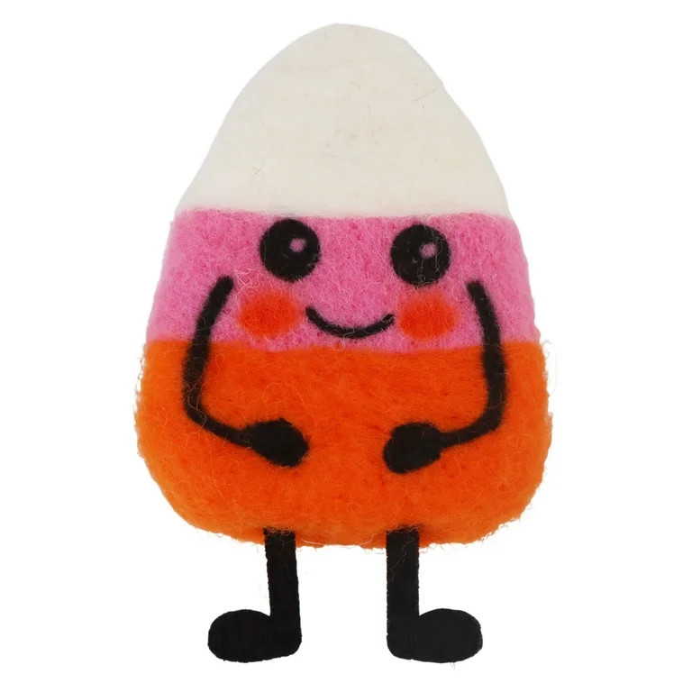 Halloween Orange & Pink Candy Corn Felt Figurine, by Way To Celebrate | Walmart (US)