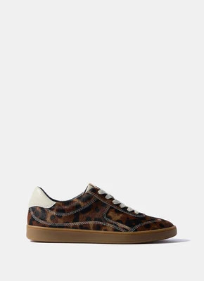 Jen Animal Print Leather Textured Trainers | Mint Velvet
