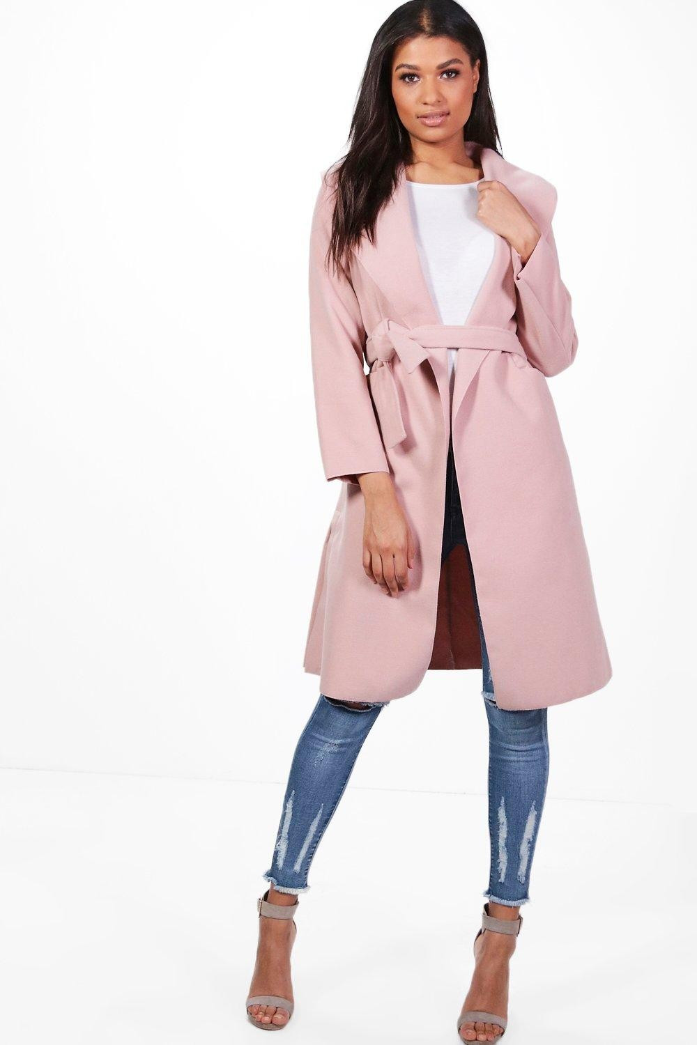 Tamara Belted Shawl Collar Coat | Boohoo.com AU/NZ